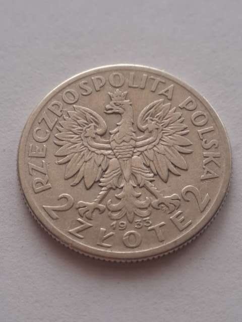 2 zł Głowa Kobiety 1933 r