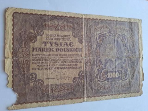 Banknot 1000 marek polskich 1919 r seria C