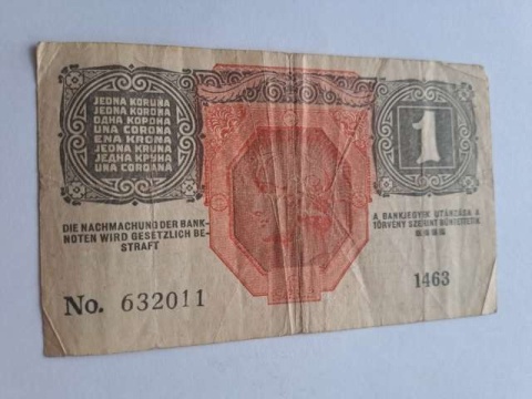 Banknot 1 korona 1916 r seria N