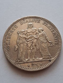 Francja 5 Franków Herkules 1875 r