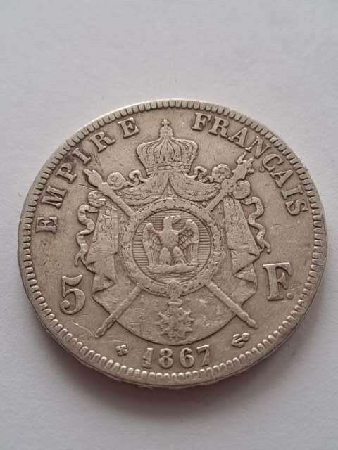 Francja 5 Franków Napoleon III 1867 r