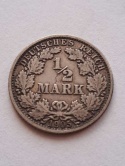Niemcy 1/2 Marki Wilhelm II 1905 r J