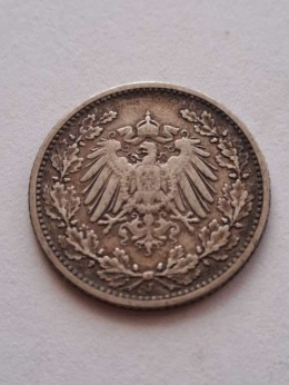 Niemcy 1/2 Marki Wilhelm II 1905 r J