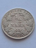 Niemcy 1/2 Marki Wilhelm II 1915 r D