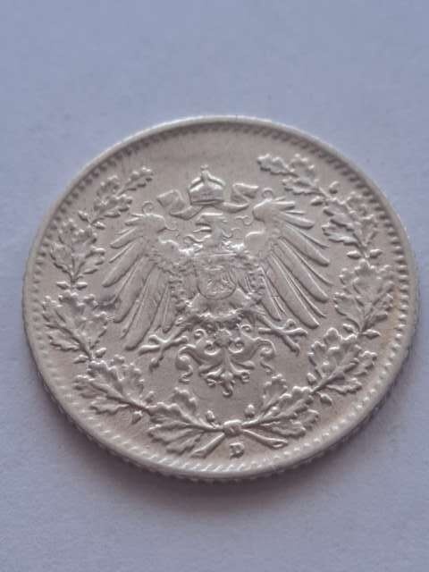 Niemcy 1/2 Marki Wilhelm II 1915 r D