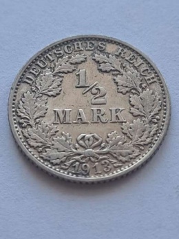 Niemcy 1/2 Marki Wilhelm II 1913 r F