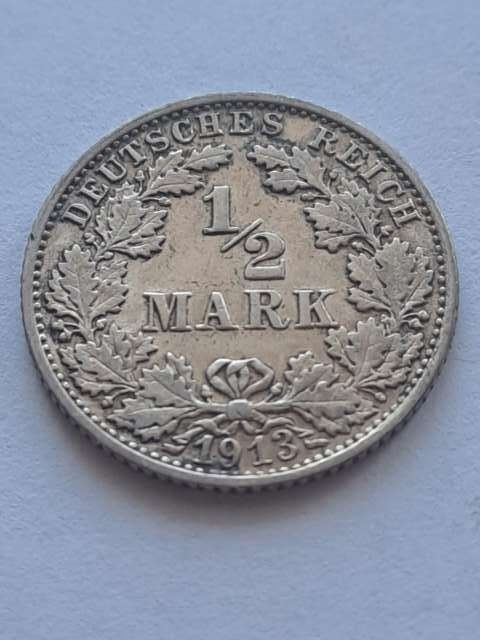 Niemcy 1/2 Marki Wilhelm II 1913 r F