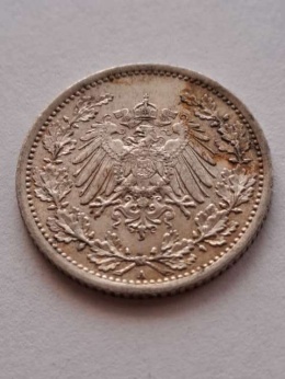 Niemcy 1/2 Marki Wilhelm II 1914 r A