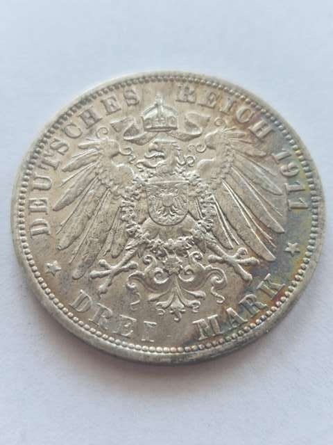 Niemcy 3 Marki Prusy 1911 r