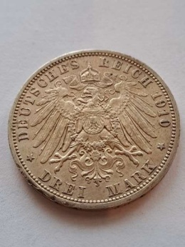 Niemcy 3 Marki Prusy 1910 r