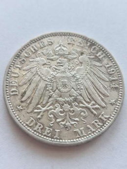 Niemcy 3 Marki Wirtembergia 1914 r