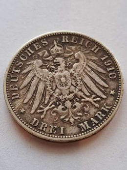 Niemcy 3 Marki Wirtembergia 1910 r