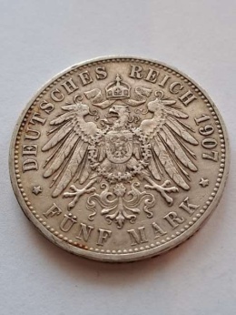 Niemcy 5 Marek Wirtembergia 1907 r