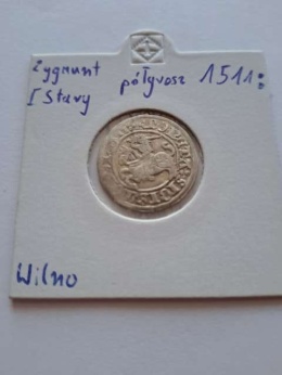 Półgrosz Wilno Zygmunt I Stary 1511 r