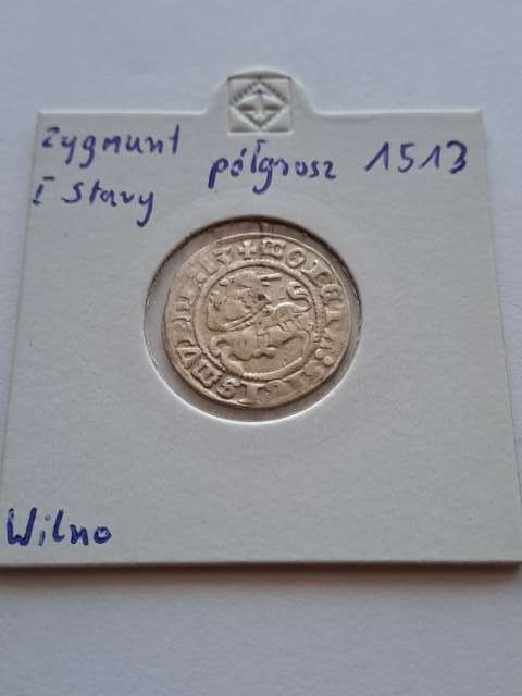 Półgrosz Wilno Zygmunt I Stary 1513 r
