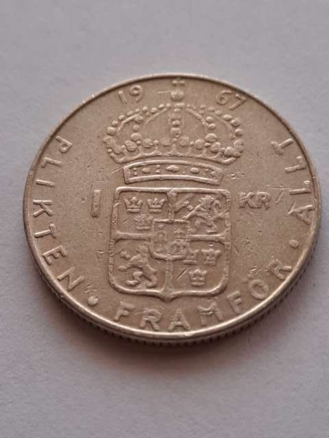 Szwecja 1 Korona Gustaf VI 1967 r