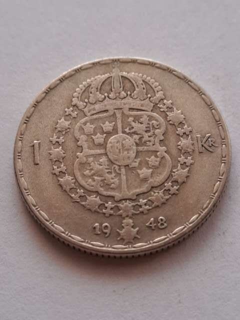 Szwecja 1 Korona Gustaf V 1948 r