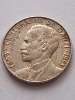 Kuba 25 Centavos Jose Marti 1953 r
