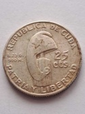 Kuba 25 Centavos Jose Marti 1953 r
