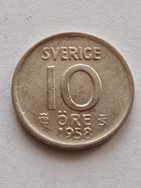Szwecja 10 Ore 1958 r