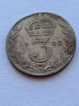 Wielka Brytania 3 Pensy Jerzy V 1922 r
