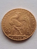 Francja 20 Franków Kogut 1908 r