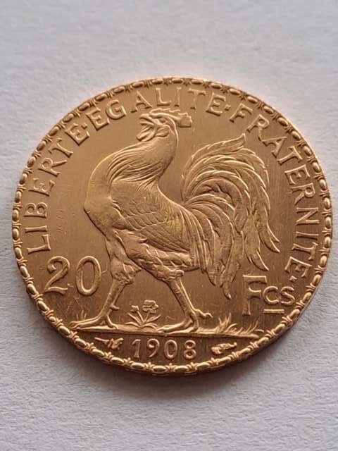 Francja 20 Franków Kogut 1908 r
