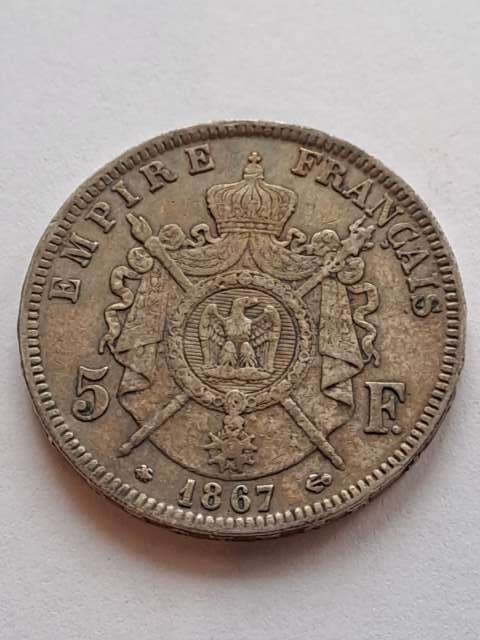 Francja 5 Franków Napoleon III 1867 r
