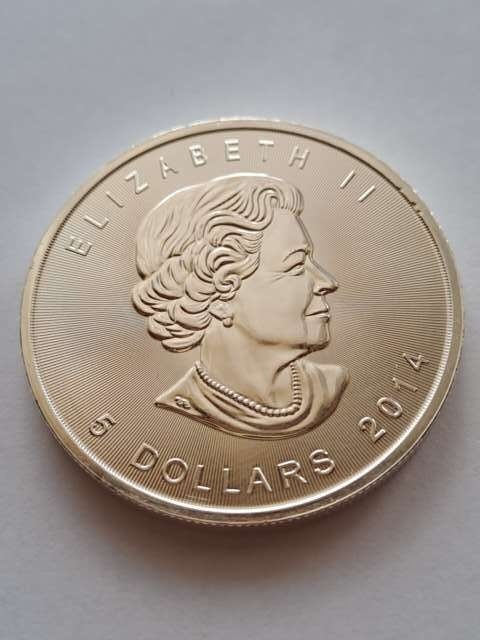Kanada 5 Dolarów Liść 2014 r