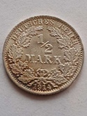 Niemcy 1/2 Marki Wilhelm II 1914 r A