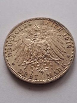 Niemcy 3 Marki Prusy 1912 r