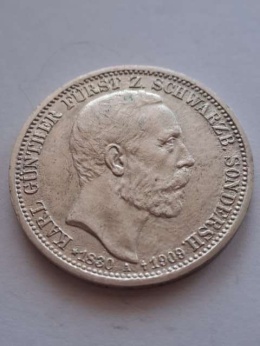 Niemcy 3 Marki Schwarzburg Sondershausen 1909 r