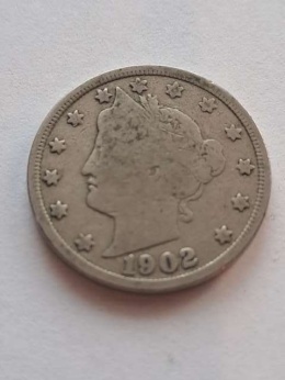 USA 5 Centów Liberty 1904 r