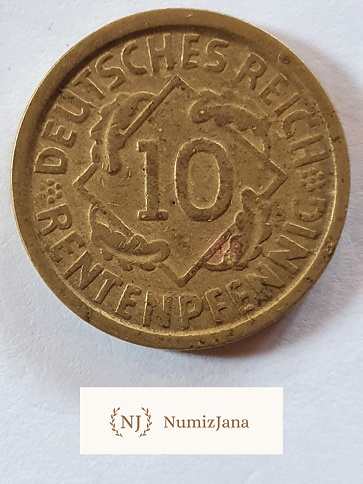 Niemcy 10 Pfennig 1924 r Litera G Niemcy 10 Pfennig 1924 r Litera G