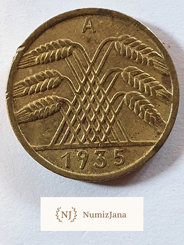 Niemcy 10 Pfennig 1935 r Litera A Niemcy 10 Pfennig 1935 r Litera A