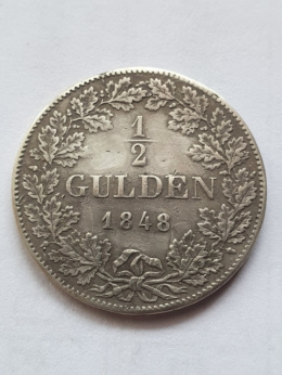 Niemcy 1/2 Guldena Wurttemberg 1848 r