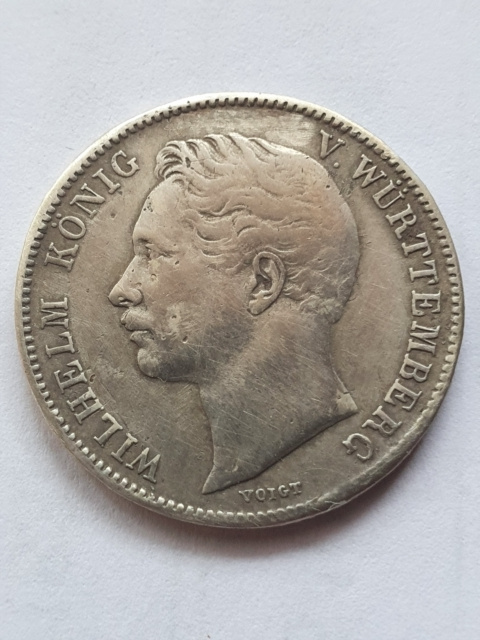 Niemcy 1/2 Guldena Wurttemberg 1848 r Niemcy 1/2 Guldena Wurttemberg 1848 r