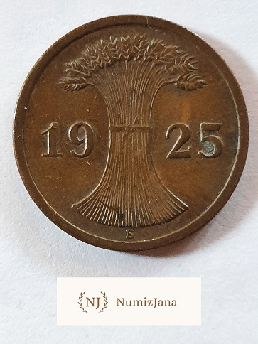 Niemcy 2 Pfennigi 1925 r Litera E Niemcy 2 Pfennigi 1925 r Litera E
