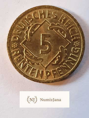 Niemcy 5 Pfennig 1923 r Litera A Niemcy 5 Pfennig 1923 r Litera A
