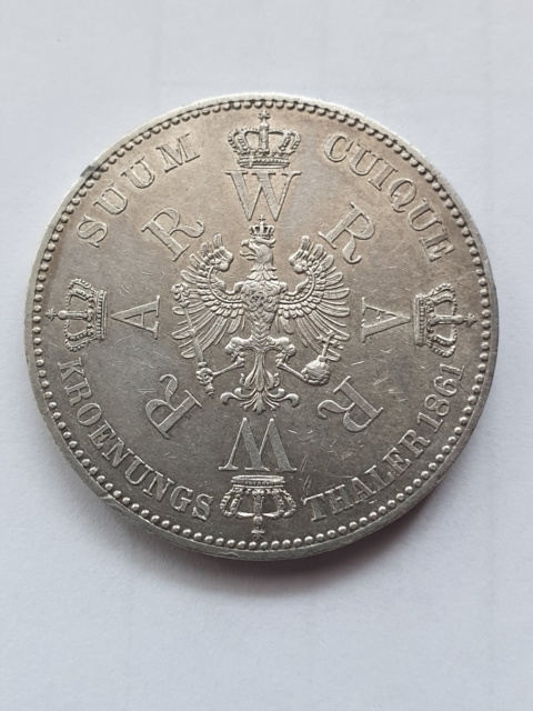 Niemcy Talar Koronacyjny Prusy 1861 r Niemcy Talar Koronacyjny Prusy 1861 r