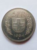 Szwajcaria 5 Franków 1994 r Szwajcaria 5 Franków 1994 r