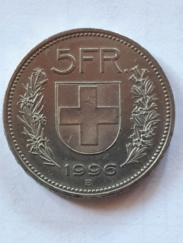 Szwajcaria 5 Franków 1996 r