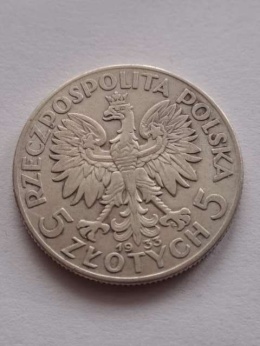 5 zł Głowa Kobiety 1933 r