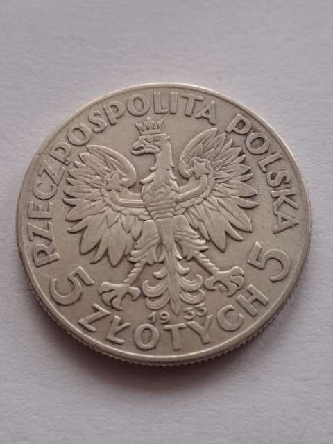 5 zł Głowa Kobiety 1933 r