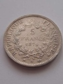 Francja 5 Franków Herkules 1874 r