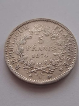Francja 5 Franków Herkules 1874 r
