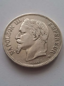 Francja 5 Franków Napoleon III 1869 r