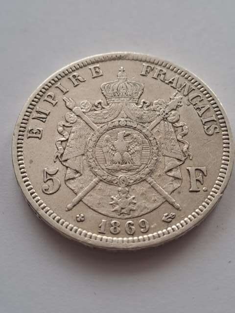 Francja 5 Franków Napoleon III 1869 r