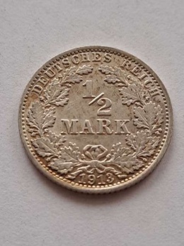 Niemcy 1/2 Marki Wilhelm II 1913 r A