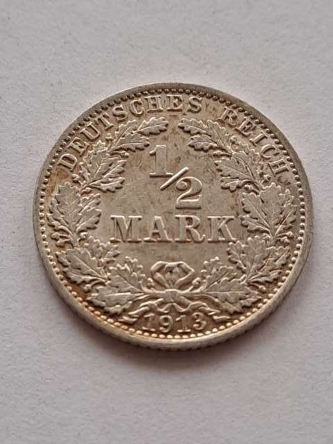 Niemcy 1/2 Marki Wilhelm II 1913 r A